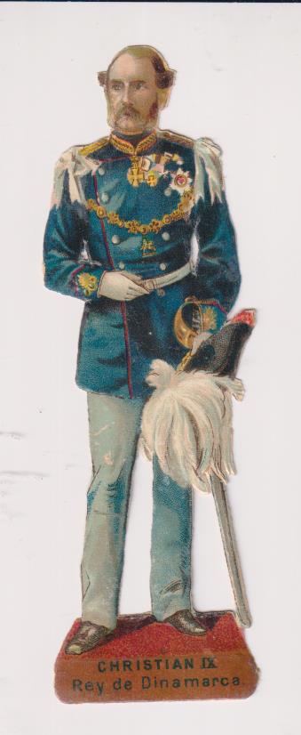 Cromo Troquelado (12,5 cms.) Christian IX, Rey de Dinamarca. Siglo XIX