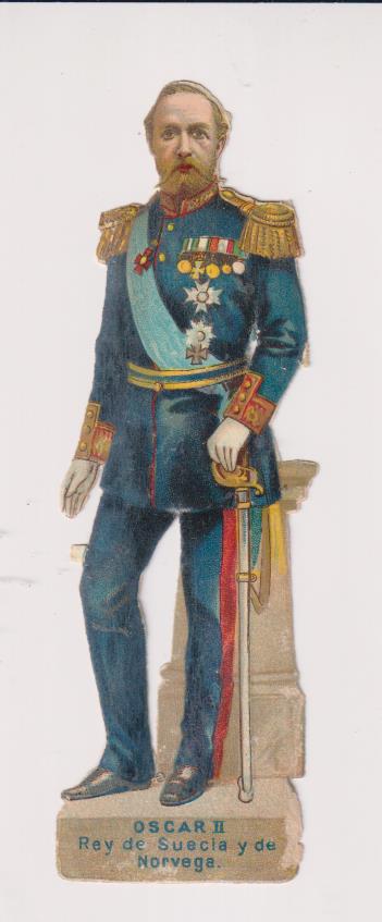 Cromo Troquelado (12,5 cms) Oscar II, Rey de Suecia y de Noruega. Siglo XIX-XX