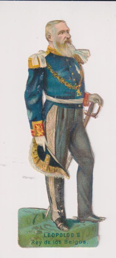 Cromo Troquelado (12,5 cms) Leopoldo II Rey de los Belgos. Siglo XIX-XX