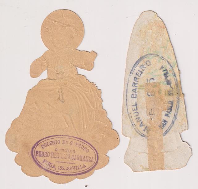 Lote de 2 Cromos Troquelados (9, 5 y 9) Publicidad de Colegio S. Pedro y El 95. Sevilla